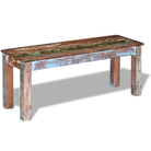 Vintage opberg- en halbankje van massief gerecycled hout - 110 x 35 x 45 cm - Opberg- & halbankjes