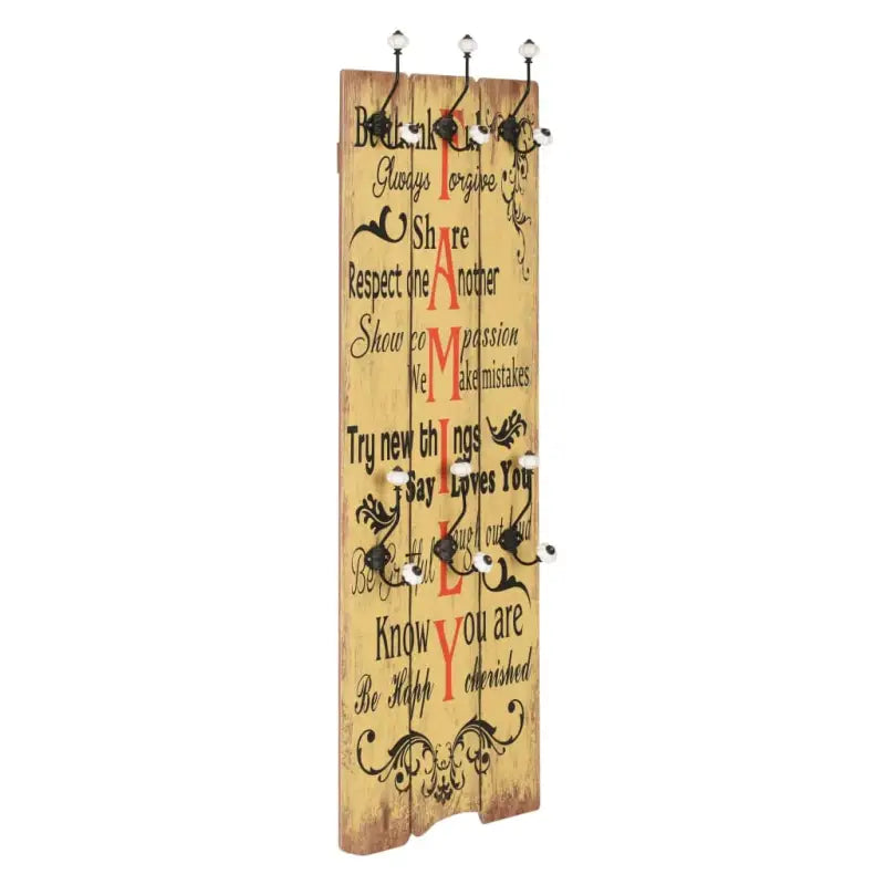 Vintage stijl kapstok met metalen haken en levering bevat - Family / 1 - Kapstokken