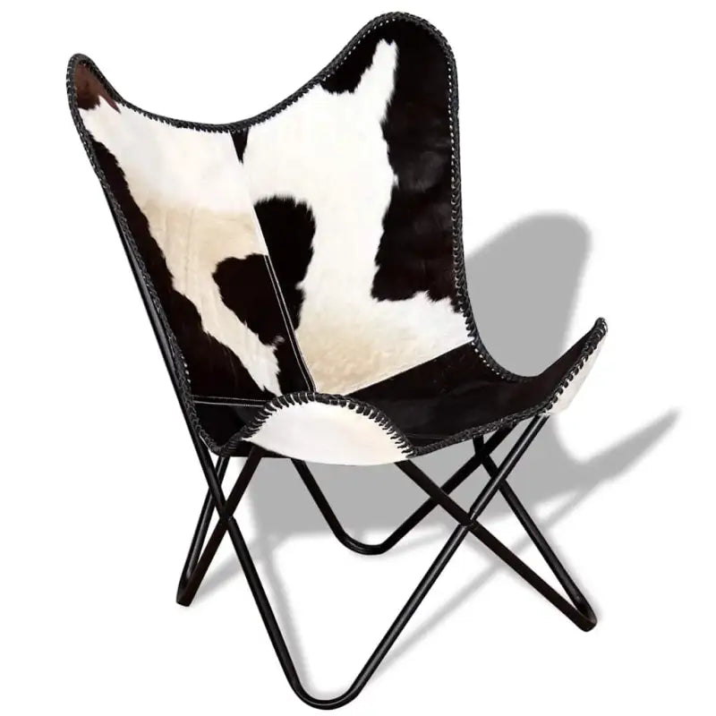 Vintage vlinderstoel met echt rundleer en ijzeren frame voor comfort - Fauteuils & Relaxfauteuils