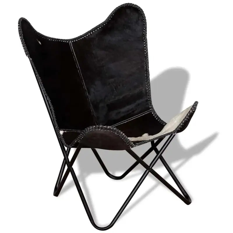 Vintage vlinderstoel met echt rundleer en ijzeren frame voor comfort - Fauteuils & Relaxfauteuils