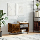 Vinyl Platenkast met stevige blad en ijzeren poten van bewerkt hout - Cd- & dvd-kasten