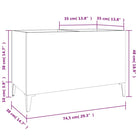 Vinylplatenkast in hoogglans wit met metalen poten en bewerkt hout - Cd- & dvd-kasten