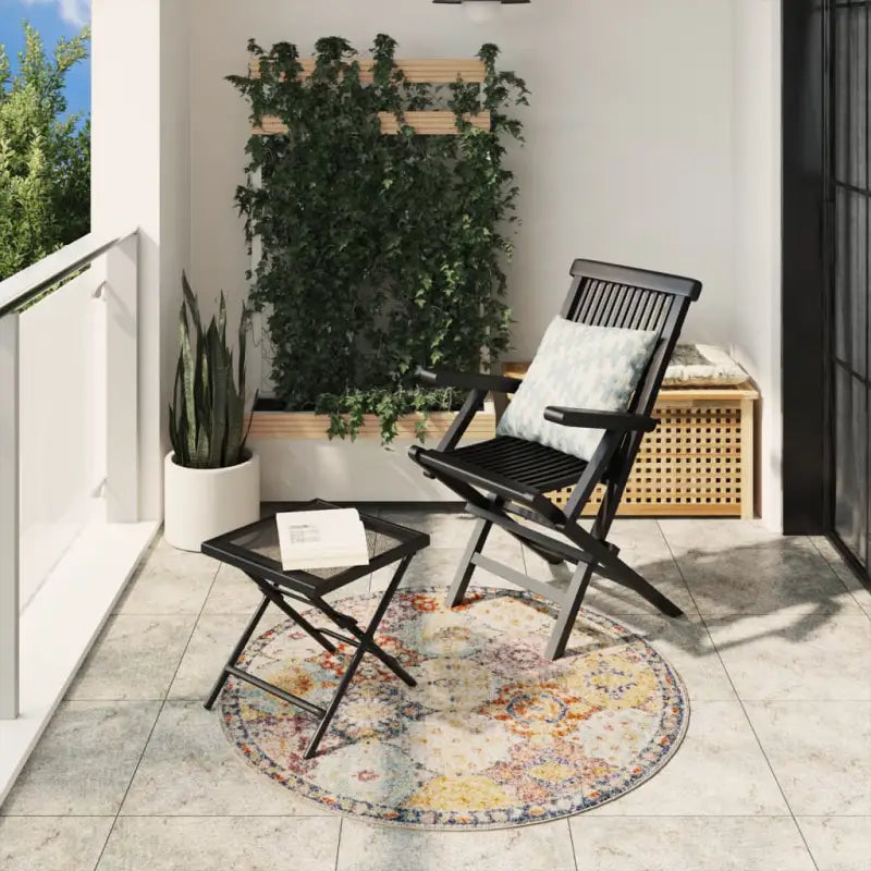 Vloerkleed in vintage stijl eenvoudig schoon en zonder schadelijke stoffen - Multikleur / Ø 120 cm - Vloerkleden