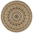 Vloerkleed met driehoek print van gevlochten jute voor een natuurlijke look - 150 cm / Bruin bloempatroon - Vloerkleden