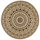 Vloerkleed met driehoek print van gevlochten jute voor een natuurlijke look - 90 cm / Bruin bloempatroon - Vloerkleden