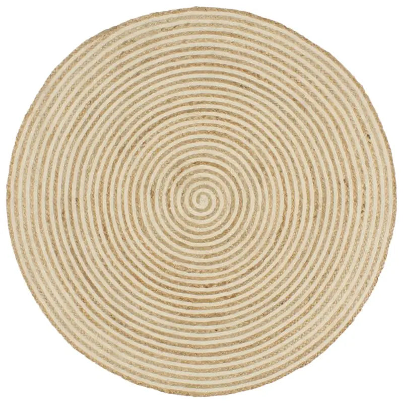 Vloerkleed met spiraal ontwerp van gevlochten jute voor een natuurlijke uitstraling - Wit / 150 cm - Vloerkleden