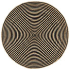 Vloerkleed met spiraal ontwerp van gevlochten jute voor een natuurlijke uitstraling - Zwart / 90 cm - Vloerkleden