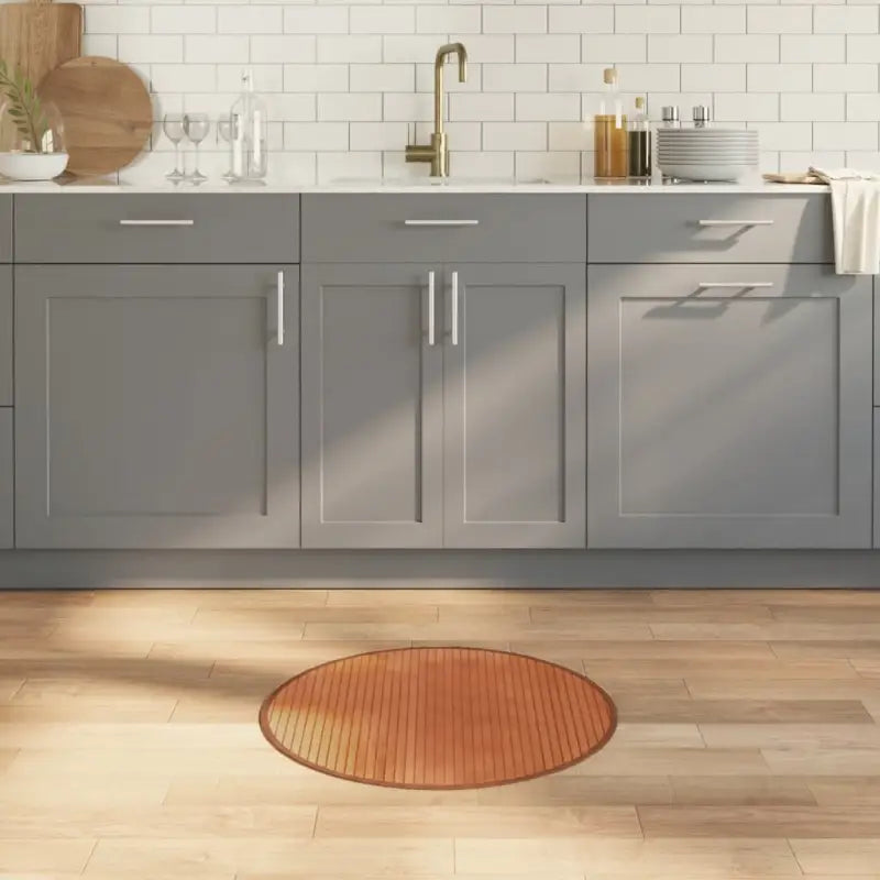 Vloerkleed van Bamboe met neutrale kleuren en gemakkelijk schoon te maken - Bruin / 60 cm - Vloerkleden