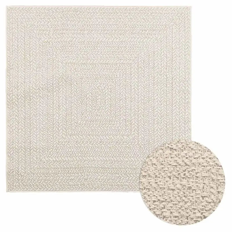 Vloerkleed voor binnen en buiten met gezellige sfeer - Crème / 120 x 120 cm / Rechthoekig - Vloerkleden