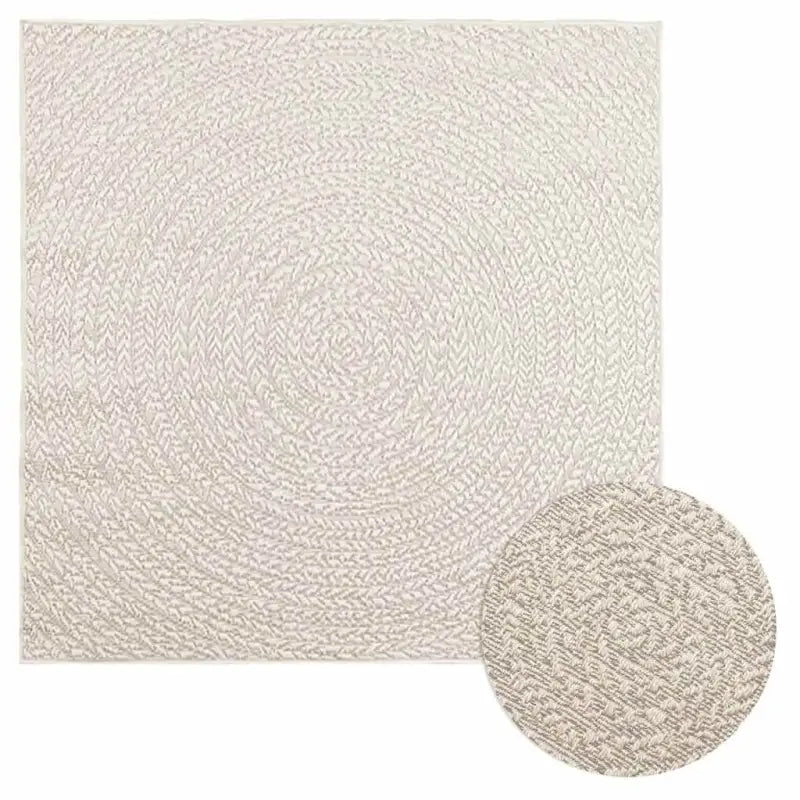 Vloerkleed voor binnen en buiten met gezellige sfeer - Crème / 120 x 120 cm / Rond - Vloerkleden