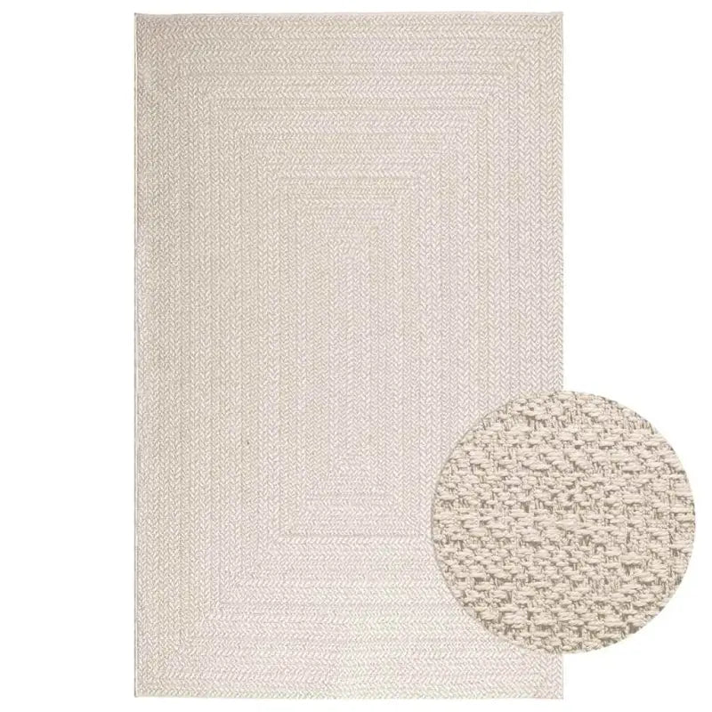 Vloerkleed voor binnen en buiten met gezellige sfeer - Crème / 160 x 230 cm / Rechthoekig - Vloerkleden