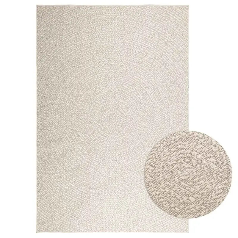 Vloerkleed voor binnen en buiten met gezellige sfeer - Crème / 160 x 230 cm / Rond - Vloerkleden