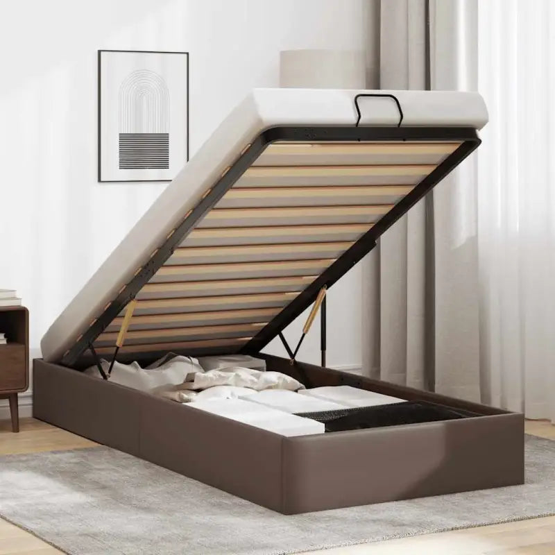 Voetenbank voor bedden en boxspring nodig met opberggemak en comfort - Bruin / 90 x 190 cm - Bedden & bedframes