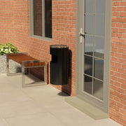 Wandasbak prullenbak van gepoedercoat staal voor diverse locaties - Asbakken