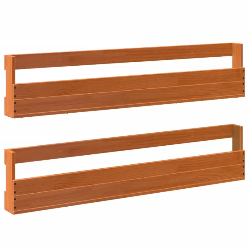 Wandgemonteerd schoenenrek van massief grenenhout voor binnen handbereik - Wasbruin / 2 / 110 cm - Schoenenrekken