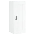 Wandgemonteerde dressoir bewerkt hout hoogglans wit elegante uitstraling - Dressoirs & buffetkasten