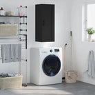 Wandgemonteerde dressoir bewerkt hout hoogglans wit elegante uitstraling - Zwart / 1 - Dressoirs & buffetkasten