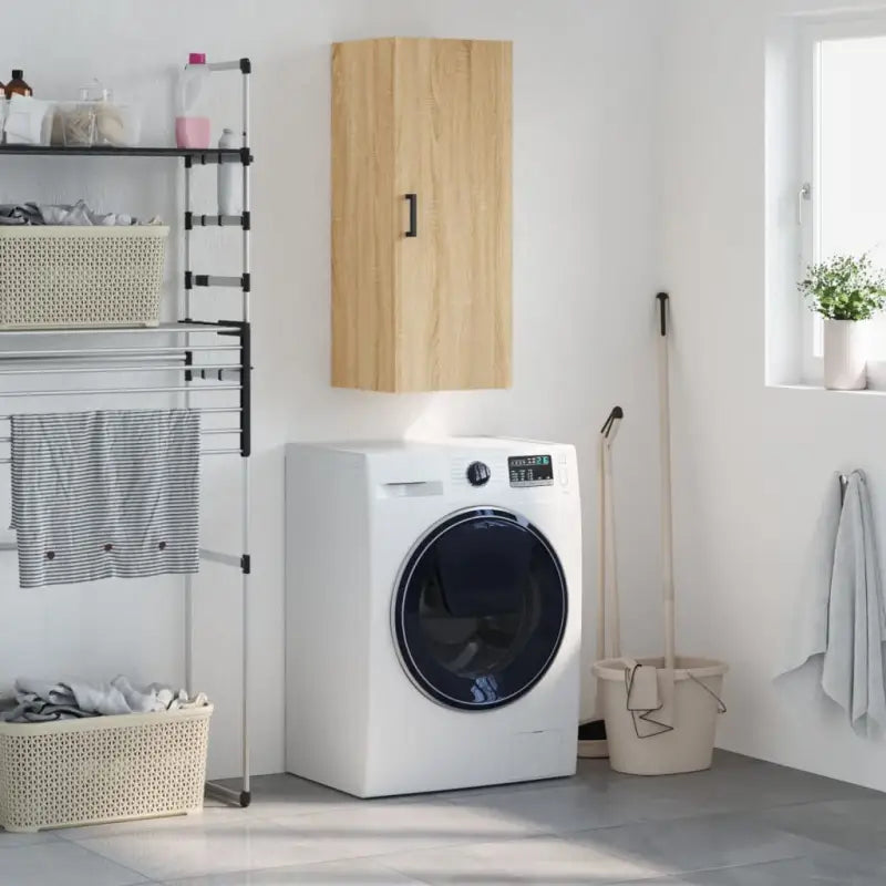 Wandgemonteerde dressoir in hoogglans wit van bewerkt hout - Sonoma eiken / 1 - Dressoirs & buffetkasten