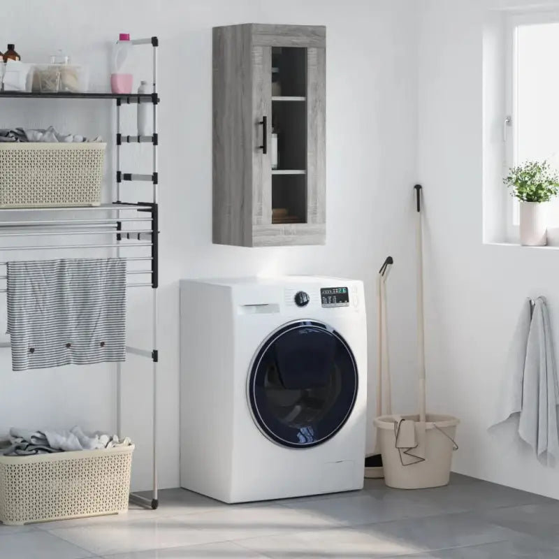 Wandgemonteerde dressoir met bewerkt hout voor een stijlvolle uitstraling - Grijs sonoma / 1 - Dressoirs & buffetkasten