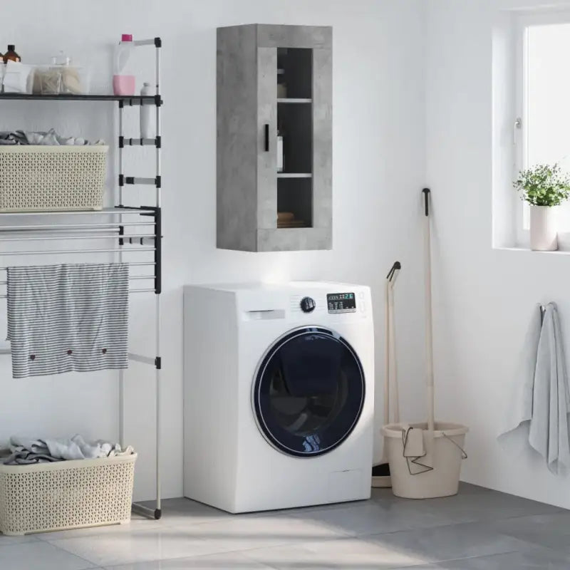 Wandgemonteerde dressoir met duurzaam bewerkt hout en elegant ontwerp - Betongrijs / 1 - Dressoirs & buffetkasten