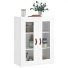 Wandgemonteerde dressoir van bewerkt hout in hoogglans wit - Dressoirs & buffetkasten