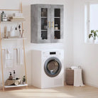 Wandgemonteerde dressoir van bewerkt hout met elegant ontwerp - Betongrijs / 1 - Dressoirs & buffetkasten