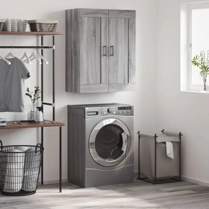 Wandgemonteerde kast van bewerkt hout met elegant en stevig ontwerp - Grijs sonoma / 1 - Dressoirs & buffetkasten
