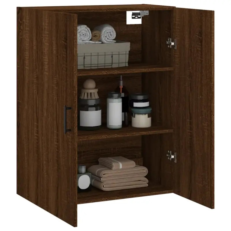 Wandgemonteerde kast van bewerkt hout met elegant ontwerp - Dressoirs & buffetkasten