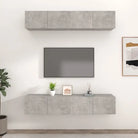 Wandgemonteerde Tv-meubels van bewerkt hout met strak ontwerp - Betongrijs / 4 / 80 cm - Tv-meubels