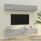 Wandgemonteerde Tv-meubels van bewerkt hout met strak ontwerp - Grijs sonoma / 4 / 100 cm - Tv-meubels
