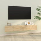 Wandgemonteerde TV-meubels van bewerkt hout met strak ontwerp - Sonoma eiken / 2 - Tv-meubels