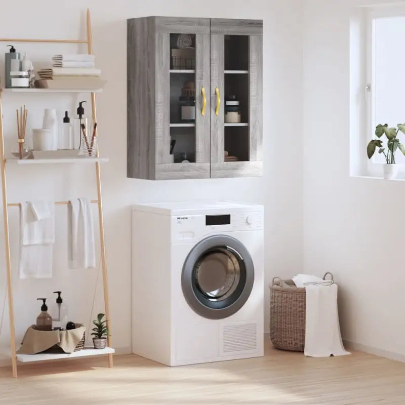 Wandkast in bewerkt hout met elegant en duurzaam ontwerp - Grijs sonoma / 1 - Dressoirs & buffetkasten