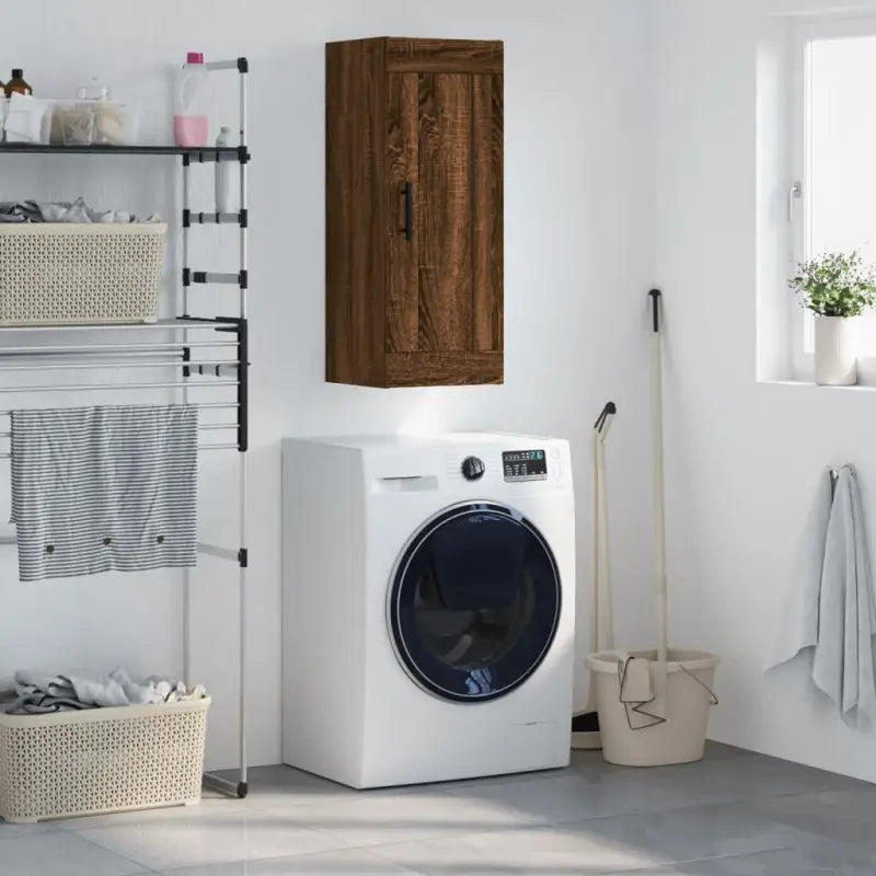 Wandkast van bewerkt hout met elegant ontwerp en hoge kwaliteit - Bruineiken / 1 - Dressoirs & buffetkasten
