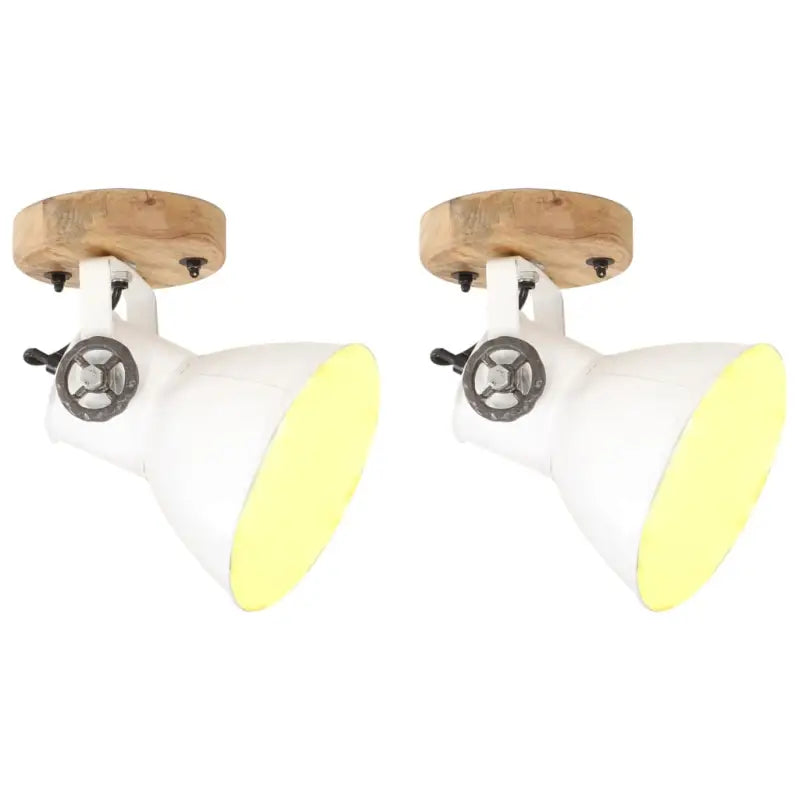 Wandlamp met zwarte afwerking en massief mangohout sfeerlicht - Wit / 1 / 2 x enkele lamp - Lampen