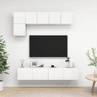 Wandmeubelset voor tv met ruime opbergruimte - Wit / 1 / 80 cm - Tv-meubels