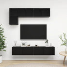 Wandmeubelset voor tv met ruime opbergruimte - Zwart / 1 / 80 cm - Tv-meubels