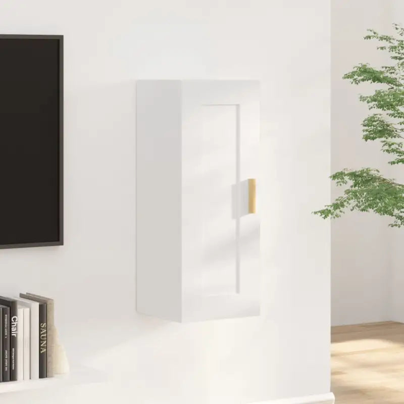 Wandplank in hoogglans wit van bewerkt hout voor jouw woonkamer - Hoogglans wit / 1 - Wandplanken