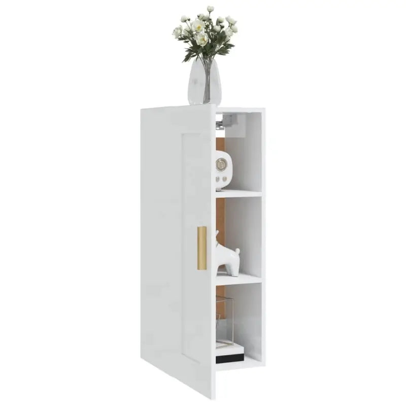 Wandplank in hoogglans wit van bewerkt hout voor jouw woonkamer - Wandplanken