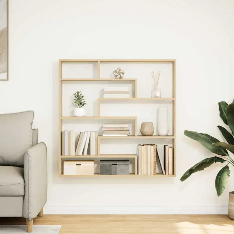 Wandplank met bewerkt hout voor decoratie en praktische opbergruimte - Wandplanken