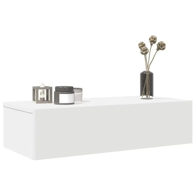 Wandplank met lades van bewerkt hout voor een praktische inrichting - Wit / 60 x 26.5 x 15 cm / 1 - Wandplanken