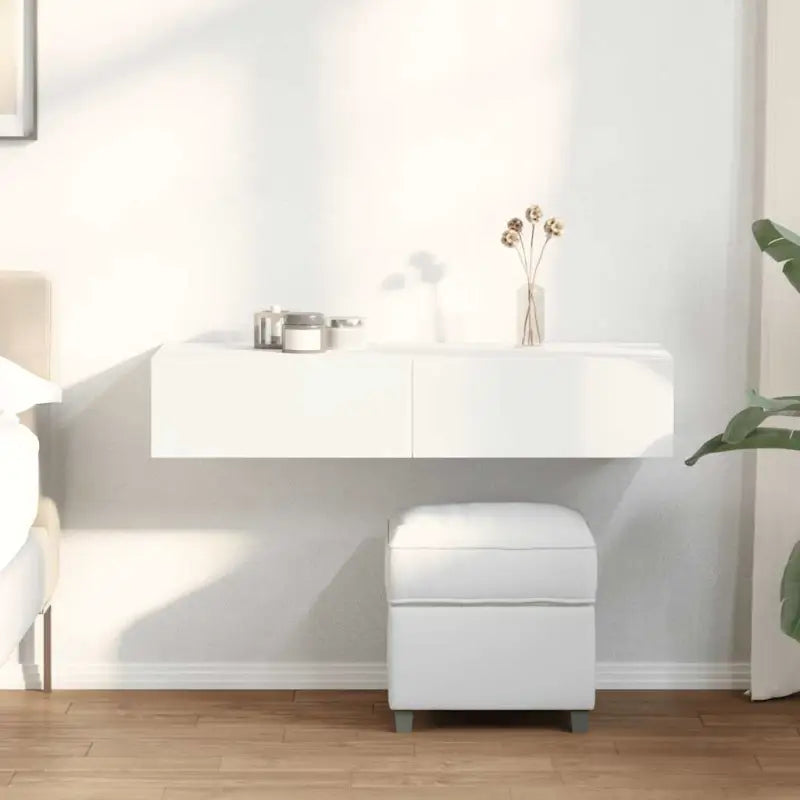 Wandplank met lades van bewerkt hout voor een praktische inrichting - Wit / 100 x 36 x 19 cm / 1 - Wandplanken