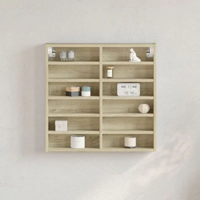 Wandplank van bewerkt hout in grijs sonoma voor modern interieur - Sonoma eiken / 60 x 8.5 x 58 cm / 1 - Wandplanken
