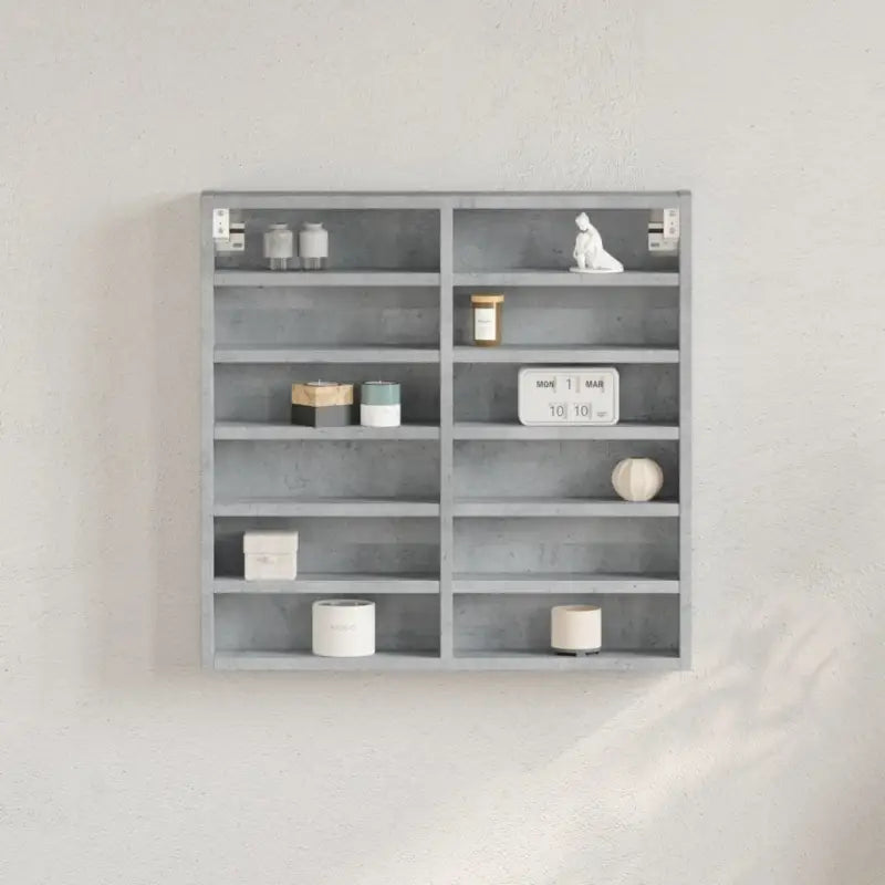 Wandplank van bewerkt hout in grijs sonoma voor modern interieur - Betongrijs / 60 x 8.5 x 58 cm / 1 - Wandplanken