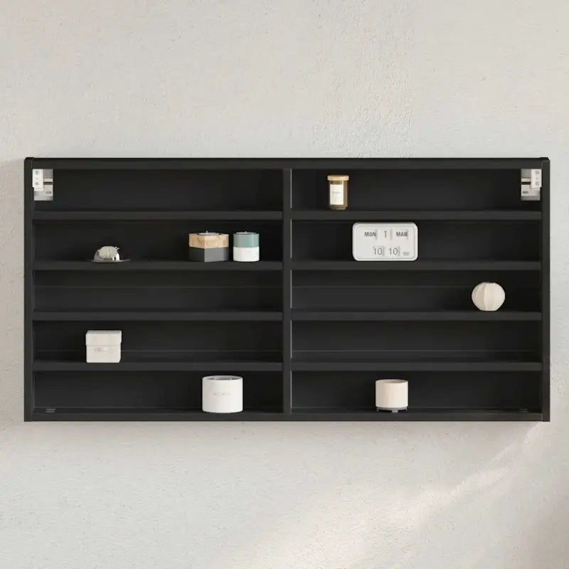 Wandplank van bewerkt hout in grijs sonoma voor modern interieur - Zwart / 100 x 8.5 x 50 cm / 1 - Wandplanken