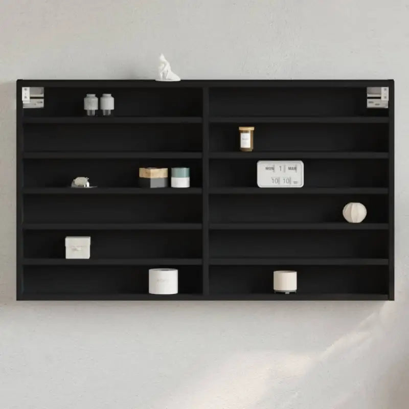 Wandplank van bewerkt hout in grijs sonoma voor modern interieur - Zwart / 100 x 8.5 x 58 cm / 1 - Wandplanken