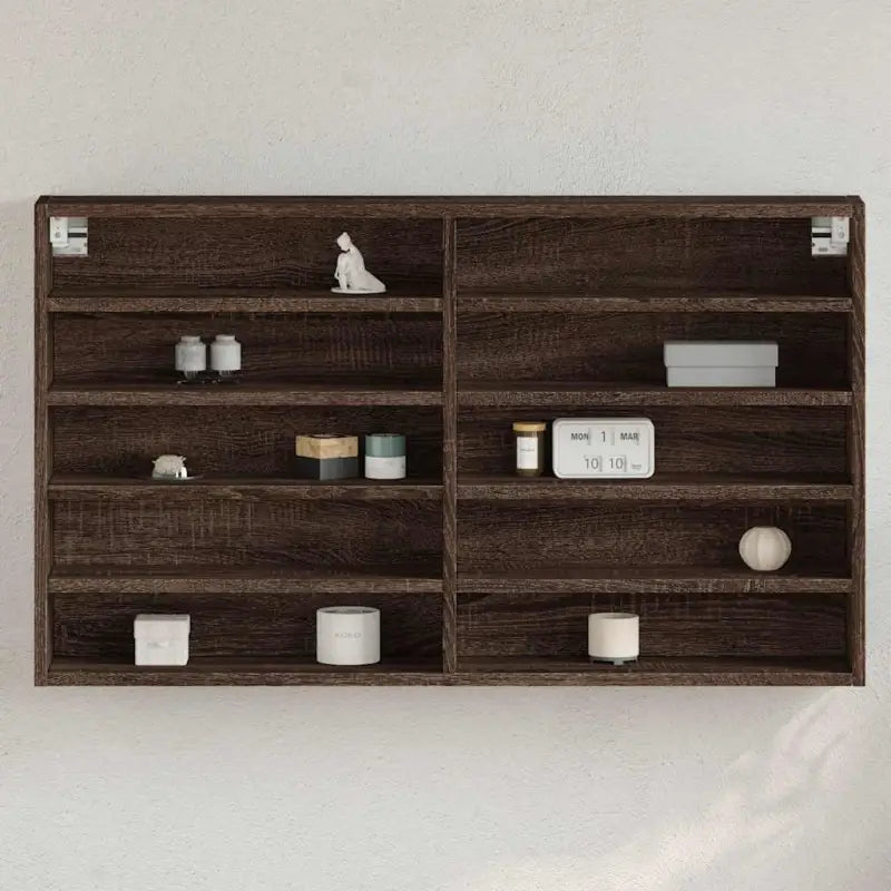 Wandplank van bewerkt hout in grijs sonoma voor modern interieur - bruin eikenkleur / 100 x 15 x 58 cm / 1 - Wandplanken