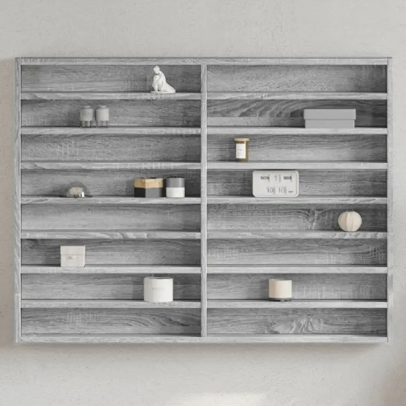 Wandplank van bewerkt hout in grijs sonoma voor modern interieur - Grijs sonoma / 100 x 8.5 x 75 cm / 1 - Wandplanken