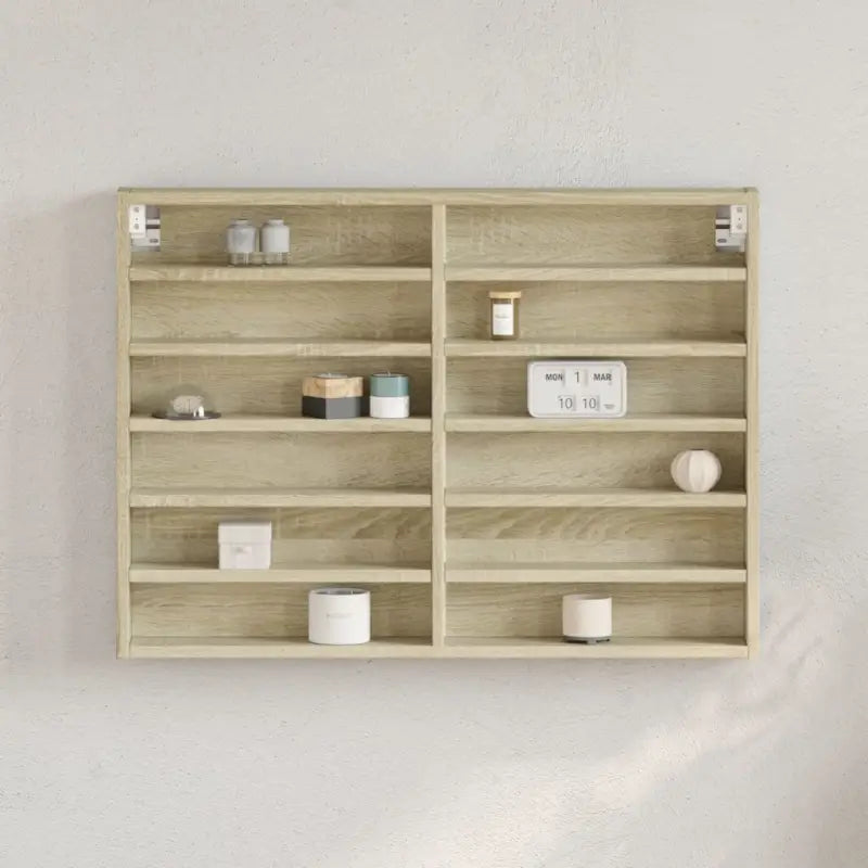Wandplank van bewerkt hout in grijs sonoma voor modern interieur - Sonoma eiken / 80 x 8.5 x 58 cm / 1 - Wandplanken