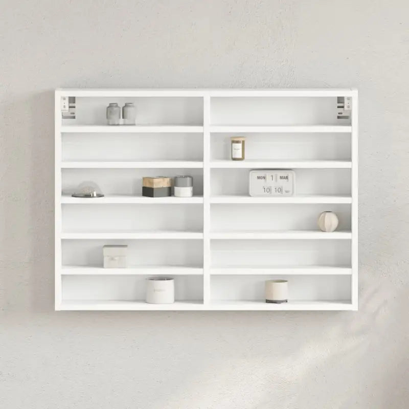 Wandplank van bewerkt hout in grijs sonoma voor modern interieur - Wit / 80 x 8.5 x 58 cm / 1 - Wandplanken