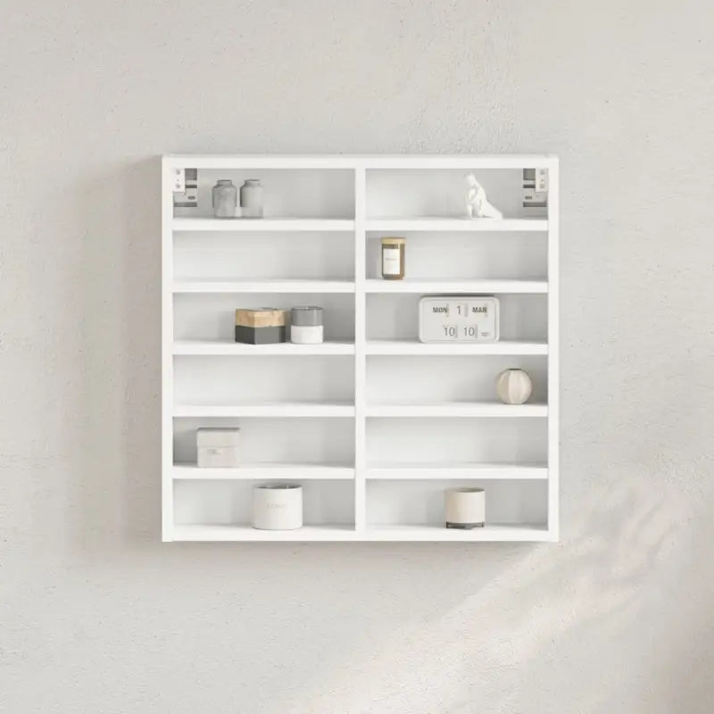 Wandplank van bewerkt hout in grijs sonoma voor modern interieur - Wit / 60 x 8.5 x 58 cm / 1 - Wandplanken